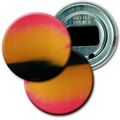 2 1/4" Diameter Round PVC Bottle Opener w/ 3D Lenticular Images - Orange/Black/Red (Blank)